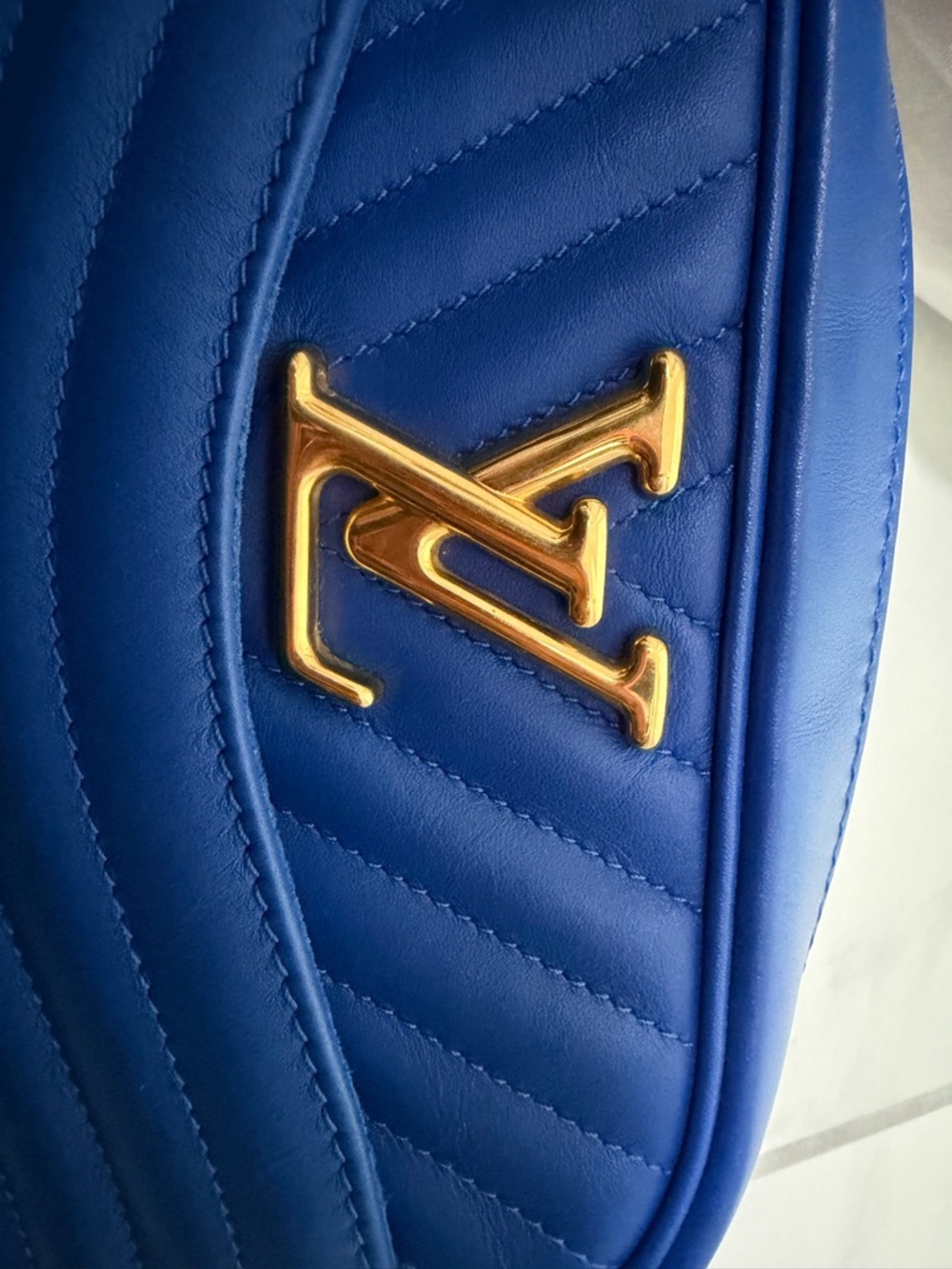 Louis Vuitton Cobalt Quilted Camera Crossbody Bag with Gold Hardware - Picture 2 of 7